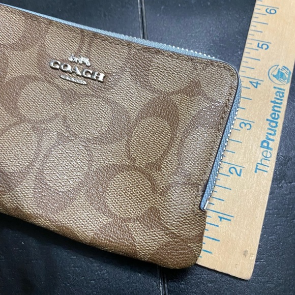 Coach Brown and Blue Two Compartment Wristlet - Picture 7 of 8